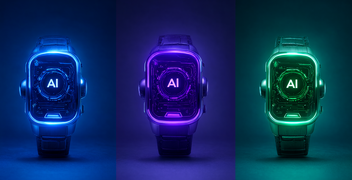 Three distinct AI assistant interfaces displayed side by side on a modern desktop